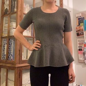 Sandro Peplum Snakeskin Top